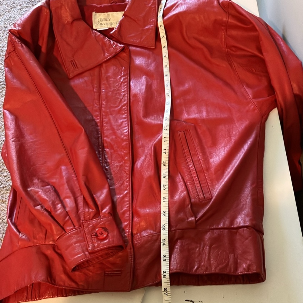 🔥Vintage Chance Encounters Red Leather Jacket. Size:S